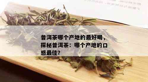 普洱茶哪个产地的更好喝，探秘普洱茶：哪个产地的口感更佳？