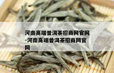 河南高端普洱茶招商网官网-河南高端普洱茶招商网官网