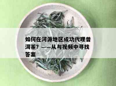 如何在河源地区成功代理普洱茶？——从与视频中寻找答案