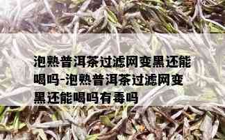 泡熟普洱茶过滤网变黑还能喝吗-泡熟普洱茶过滤网变黑还能喝吗有吗