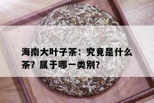 海南大叶子茶：究竟是什么茶？属于哪一类别？