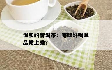 温和的普洱茶：哪些好喝且品质上乘？