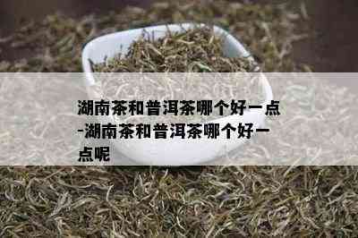 湖南茶和普洱茶哪个好一点-湖南茶和普洱茶哪个好一点呢