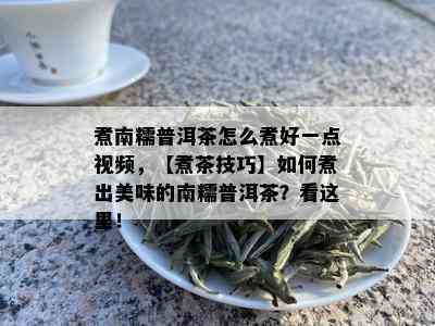 煮南糯普洱茶怎么煮好一点视频，【煮茶技巧】如何煮出美味的南糯普洱茶？看这里！