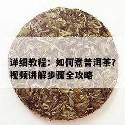 详细教程：如何煮普洱茶？视频讲解步骤全攻略