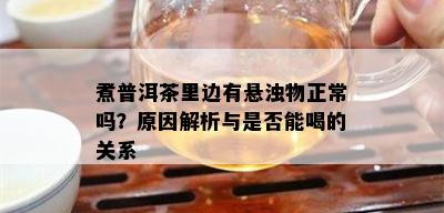 煮普洱茶里边有悬浊物正常吗？原因解析与是否能喝的关系