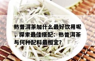 熟普洱茶加什么更好饮用呢，探索更佳搭配：熟普洱茶与何种配料最相宜？