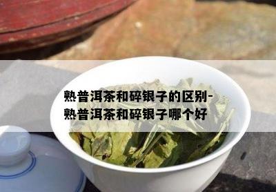 熟普洱茶和碎银子的区别-熟普洱茶和碎银子哪个好