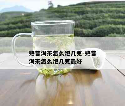 熟普洱茶怎么泡几克-熟普洱茶怎么泡几克更好