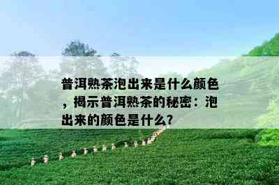 普洱熟茶泡出来是什么颜色，揭示普洱熟茶的秘密：泡出来的颜色是什么？