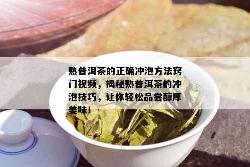 熟普洱茶的正确冲泡方法窍门视频，揭秘熟普洱茶的冲泡技巧，让你轻松品尝醇厚美味！