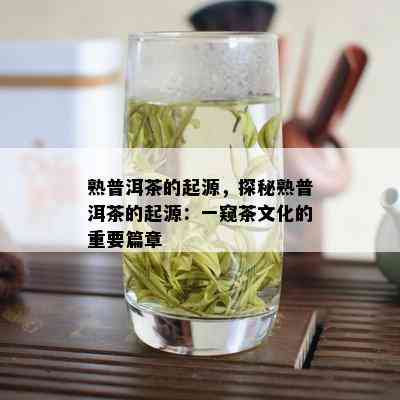 熟普洱茶的起源，探秘熟普洱茶的起源：一窥茶文化的重要篇章