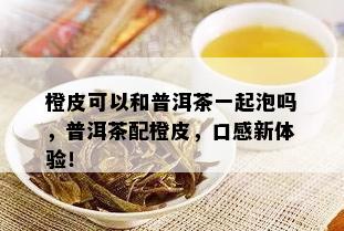 橙皮可以和普洱茶一起泡吗，普洱茶配橙皮，口感新体验！