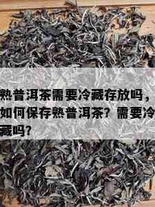 熟普洱茶需要冷藏存放吗，如何保存熟普洱茶？需要冷藏吗？