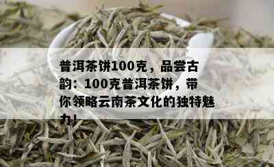 普洱茶饼100克，品尝古韵：100克普洱茶饼，带你领略云南茶文化的独特魅力！