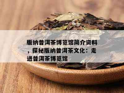 版纳普洱茶博览馆简介资料，探秘版纳普洱茶文化：走进普洱茶博览馆