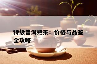 特级普洱熟茶：价格与品鉴全攻略