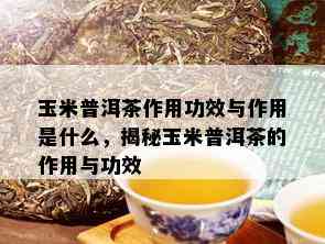 玉米普洱茶作用功效与作用是什么，揭秘玉米普洱茶的作用与功效