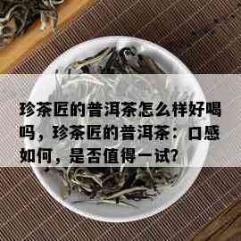 珍茶匠的普洱茶怎么样好喝吗，珍茶匠的普洱茶：口感如何，是否值得一试？