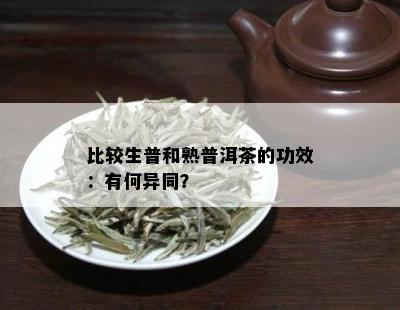 比较生普和熟普洱茶的功效：有何异同？