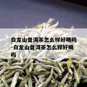 白龙山普洱茶怎么样好喝吗-白龙山普洱茶怎么样好喝吗