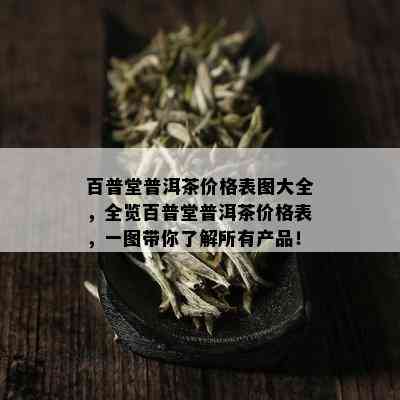 百普堂普洱茶价格表图大全，全览百普堂普洱茶价格表，一图带你了解所有产品！