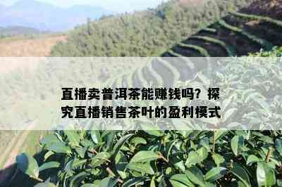 直播卖普洱茶能赚钱吗？探究直播销售茶叶的盈利模式