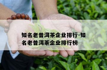 知名老普洱茶企业排行-知名老普洱茶企业排行榜