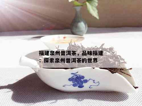 福建泉州普洱茶，品味福建：探索泉州普洱茶的世界