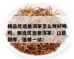 精品优选普洱茶怎么样好喝吗，精选优选普洱茶：口感醇厚，值得一试！