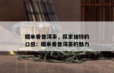 糯米香普洱茶，探索独特的口感：糯米香普洱茶的魅力