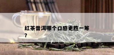 红茶普洱哪个口感更胜一筹？