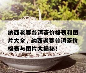 纳西老寨普洱茶价格表和图片大全，纳西老寨普洱茶价格表与图片大揭秘！