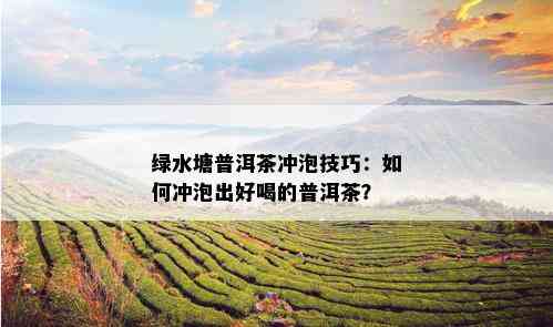 绿水塘普洱茶冲泡技巧：如何冲泡出好喝的普洱茶？