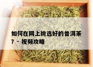 如何在网上挑选好的普洱茶？- 视频攻略