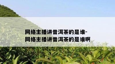 网络主播讲普洱茶的是谁-网络主播讲普洱茶的是谁啊