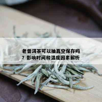 老普洱茶可以抽真空保存吗？影响时间和温度因素解析