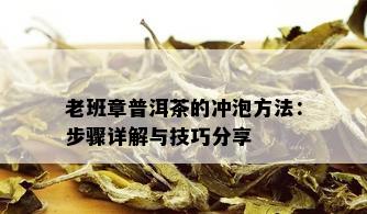 老班章普洱茶的冲泡方法：步骤详解与技巧分享