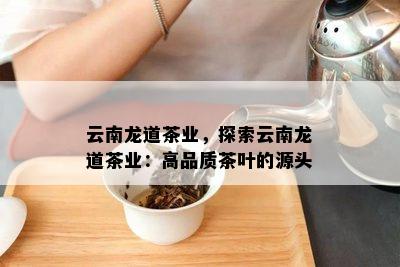 云南龙道茶业，探索云南龙道茶业：高品质茶叶的源头