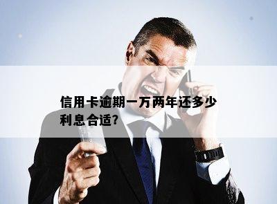 信用卡逾期一万两年还多少利息合适？