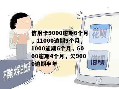 信用卡9000逾期6个月，11000逾期9个月，1000逾期6个月，6000逾期4个月，欠9000逾期半年