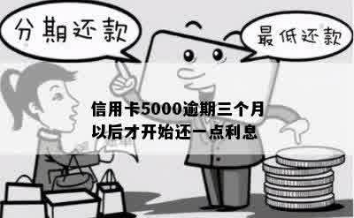 信用卡5000逾期三个月以后才开始还一点利息