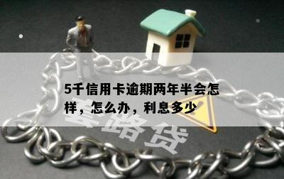 5千信用卡逾期两年半会怎样，怎么办，利息多少