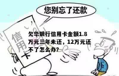 欠华银行信用卡金额1.8万元三年未还，12万元还不了怎么办？