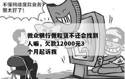 微众银行微粒贷不还会找到人嘛，欠款12000元3个月起诉我