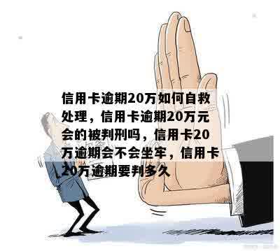 信用卡逾期20万如何自救处理，信用卡逾期20万元会的被判刑吗，信用卡20万逾期会不会坐牢，信用卡20万逾期要判多久