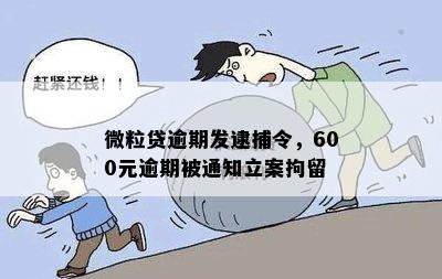 微粒贷逾期发逮捕令，600元逾期被通知立案拘留