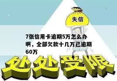 7张信用卡逾期5万怎么办啊，全部欠款十几万已逾期60万