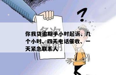 你我贷逾期半小时起诉、几个小时、四天电话催收、一天紧急联系人