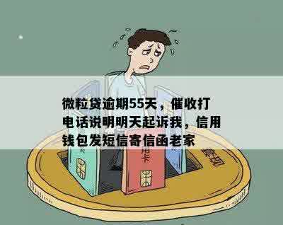 微粒贷逾期55天，催收打电话说明明天起诉我，信用钱包发短信寄信函老家